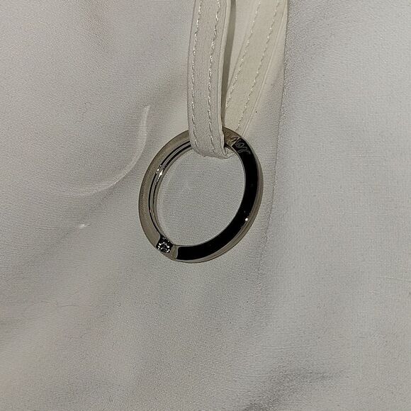 Low Classic Women's Natural Shirring String Shoulder Bag Excellent White - Picture 5 of 12